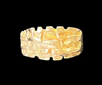 Custom 14k Yellow Gold Nugget Ring