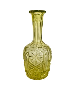 Iridized Topaz Vaseline Glass Decanter