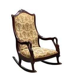 Victorian Style Mahogany Gooseneck Rocking Chair