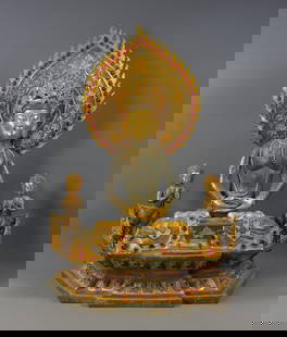 A Exquisite Gilt Bronze Inlaid Gems Buddha statue: A Exquisite Gilt Bronze Inlaid Gems Buddha statue Han Dynasty, China Size:50cmx37cmx22cmWeight:5860g&#38108;&#37775;&#37329;&#38262;&#23884;&#23453;&#30707;&#20315;&#20687;&#19968;&#23562; &#20013;&#2
