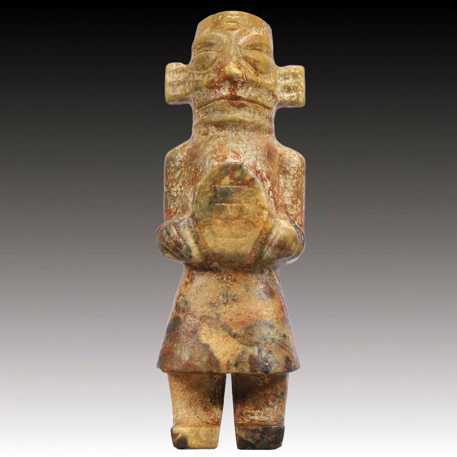 An Archaic Hongshan Culture Yellow Jade Figure Ornament (1 of 9)