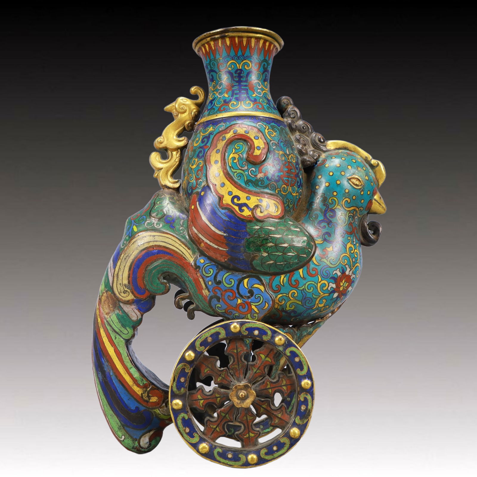 An Exquisite Cloisonne Phoenix Vase (1 of 12)