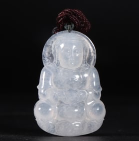 A Fine Jadeite Avalokitesvara Pendant