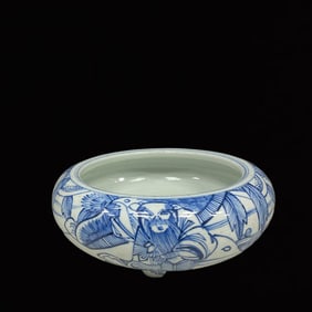 An Exquisite Blue and White Figure Pattern Censer