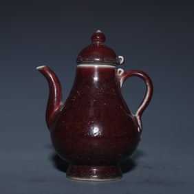 An Exquisite Ji Red Glazed Ewer