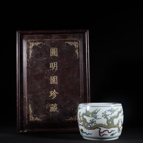An Exquisite Doucai Dragon Pattern Cricket Jar