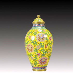 An Exquisite Painted Enamel Lotus Pattern Snuff Bottle