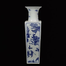 An Exquisite Blue and White Character and Story Pattern Vase