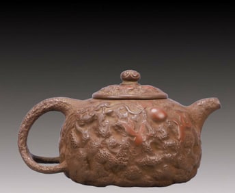A Rare Purple Sands Dragon Pattern Teapot