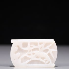 An Exquisite White Jade Bird Pattern Ornament
