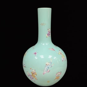 A Rare Famille-Rose Figure Pattern Vase