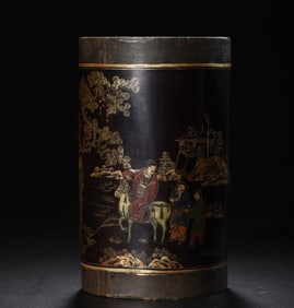An Exquisite Black Lacquer Flower Pattern Snuff Bottle