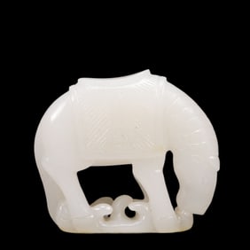 An Exquisite White Jade Horse Ornament
