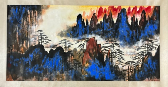 A Chinese Ink Painting of Landscape on Paper,Liu Haisu