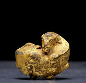 An Exquisite Gilt Bronze Camel Ornament