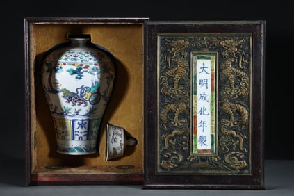 A Rare Doucai Character and Story Pattern Bottle