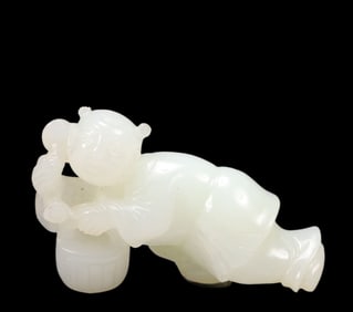 An Exquisite White Jade Figure Ornament