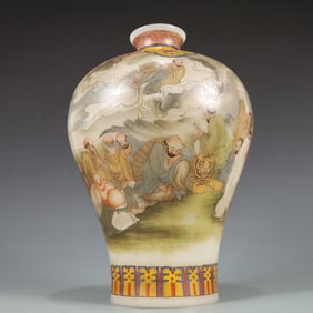 A Exquisite Colored glaze Famille-Rose Character and Story Pattern Vase
