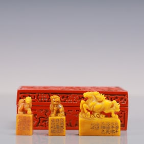A Set of Fine Tianhuang Stone Auspicious Beast Seals