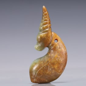 A Exquisite Archaic Jade Auspicious Beast Ornament Hong Shan Culture
