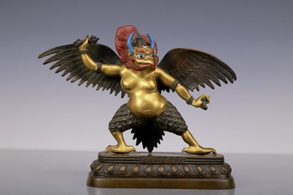 A Rare Gilt Bronze Bird Ornament