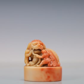A Exquisite Shoushan Stone Auspicious Beast Seal