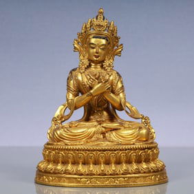 An Exquisite Gilt Bronze Statue of Gautama’s Mother