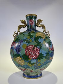 A Exquisite Cloisonne Flower Pattern Vase