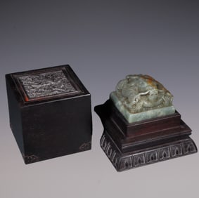 An Exquisite White Jade Auspicious Beast Seal