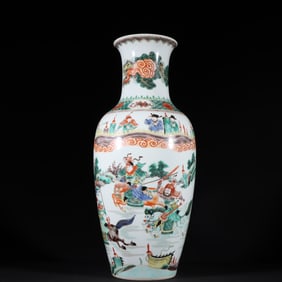 An Exquisite Wucai Character and Story Pattern Vase