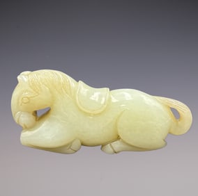 An Exquisite White Jade Horse Ornament