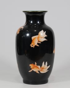 An Exquisite Iron-Red Fish Pattern Vase