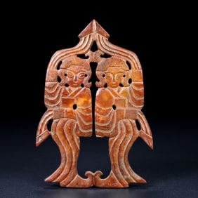 An Exquisite Archaic Jade Figure Ornament