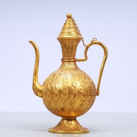 A Exquisite Gilt Bronze Dragon Pattern Ewer