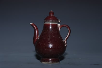An Exquisite Ji Red Glazed Ewer