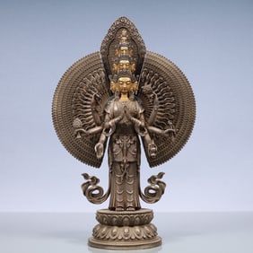 A Exquisite Silver Statue of Thousand-hand Guanyin