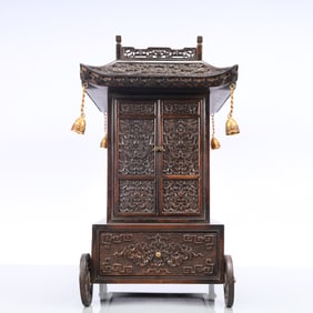 A Exquisite Zitanwood Flower Pattern Box