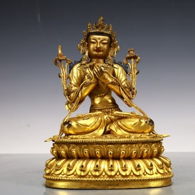 A Exquisite Gilt Bronze Statue of Gautama’s Mother
