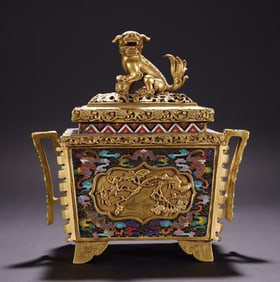 A Exquisite Cloisonne Bats and Peach Pattern Censer