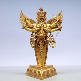 A Exquisite Gilt Bronze Statue of Yamantaka
