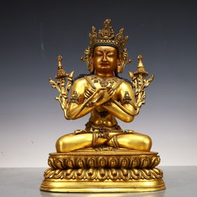 A Exquisite Gilt Bronze Statue of Gautama’s Mother