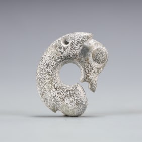A Exquisite Hongshan Culture White Jade 'Boar& Dragon' Ornament