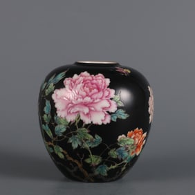 A Exquisite Enamel Flower and Butterfly Pattern Water Pot