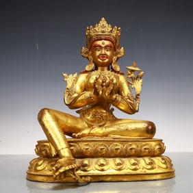 A Exquisite Gilt Bronze Statue of Tara