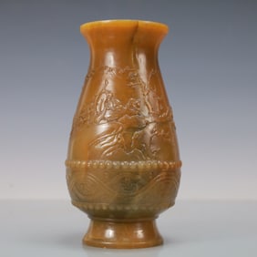 A Exquisite Shoushan Stone Character and Story Pattern Vase