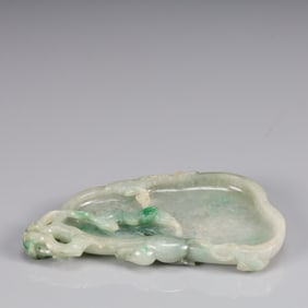 An Exquisite Jadeite Bats and Peach Pattern Brush Washer