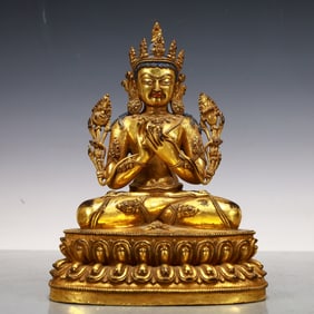 A Exquisite Gilt Bronze Statue of Gautama’s Mother