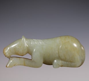 An Exquisite White Jade Horse Ornament