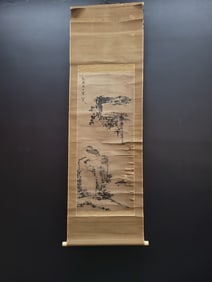 A Chinese Vertical Scroll Ink Painting of Flower and Bird on Paper