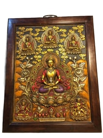A Rare Tangka Statue of Avalokitesvara Hanging Panel